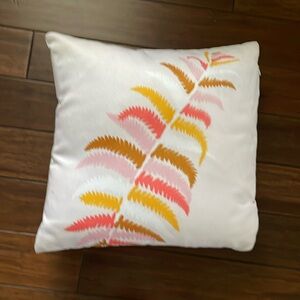 Fern frond print accent pillow